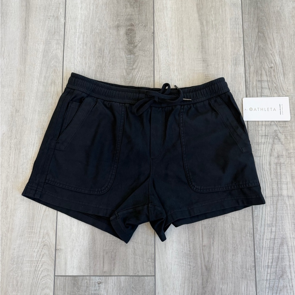 Athleta | Black Drawstring Athletic Shorts with Front Pockets